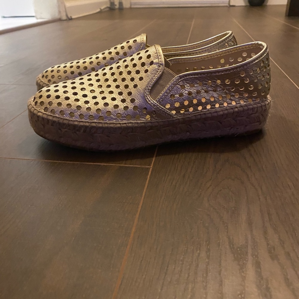 Loeffler Randall “Rowan” metallic gold espadrilles sneaker size 8